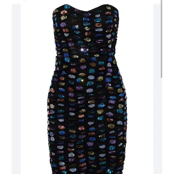 New retrofete black strapless rachel dress size M - Picture 3 of 7